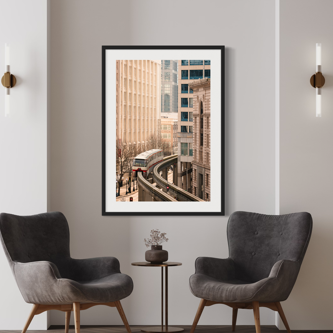 Seattle Monorail Fine Art Photography Print Fine art paper, canvas, metal, acrylic Chris Fabregas Photography Wall Art print High-quality fine art photography print 