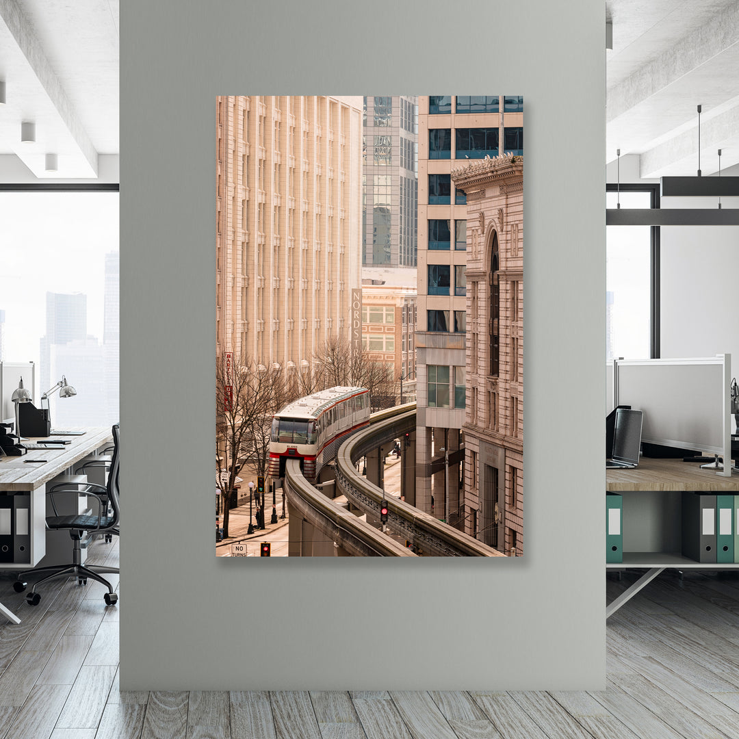 Seattle Monorail Fine Art Photography Print Fine art paper, canvas, metal, acrylic Chris Fabregas Photography Wall Art print High-quality fine art photography print 