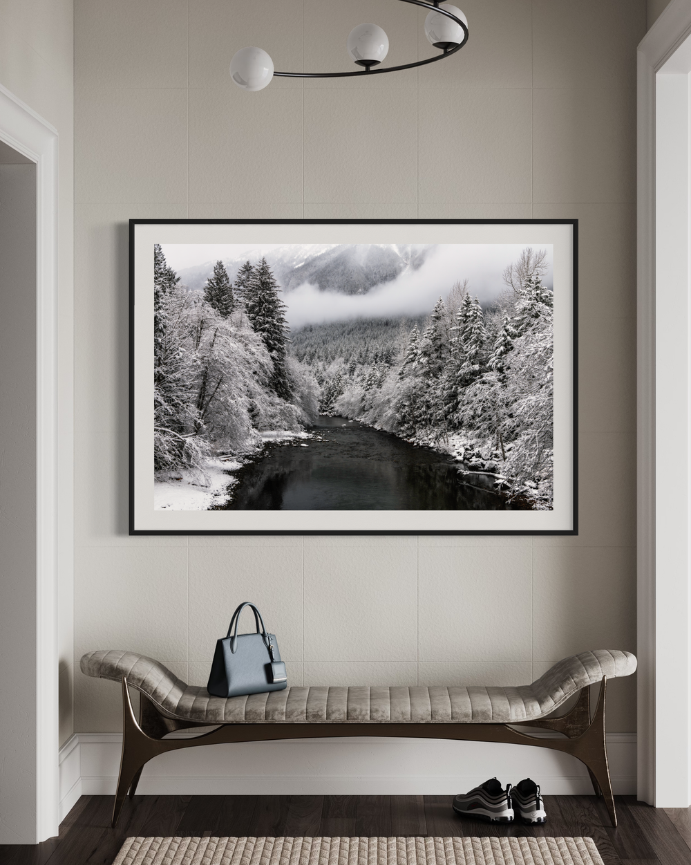 Chris Fabregas Photography Metal, Canvas, Paper, Acrylic Winter River Fine Art Print - Snowy Mountain Landscape Wall Art Wall Art print High-quality fine art photography print 