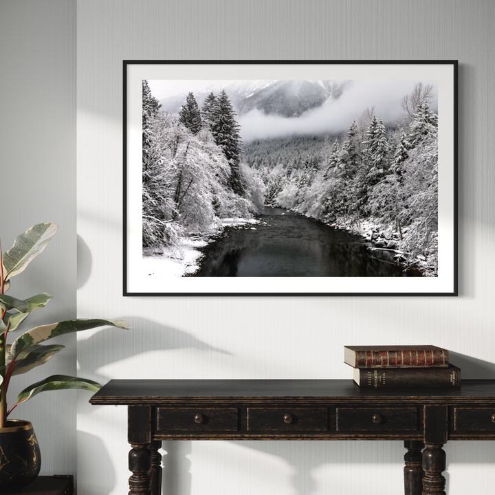 Chris Fabregas Photography Metal, Canvas, Paper, Acrylic Winter River Fine Art Print - Snowy Mountain Landscape Wall Art Wall Art print High-quality fine art photography print 