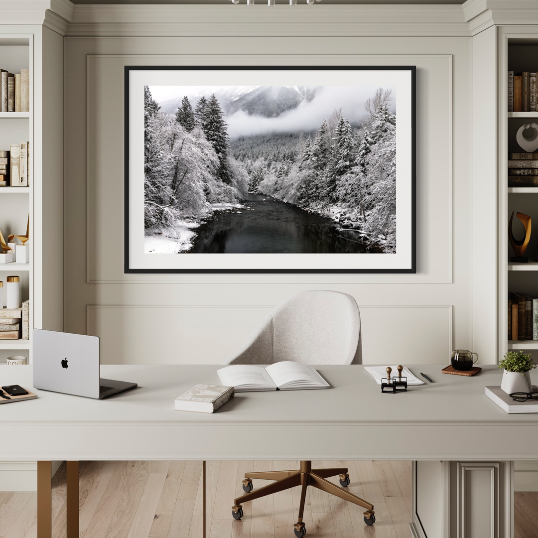 Chris Fabregas Photography Metal, Canvas, Paper, Acrylic Winter River Fine Art Print - Snowy Mountain Landscape Wall Art Wall Art print High-quality fine art photography print 