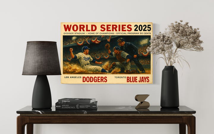 World Series 2025 Poster Printable | Dodgers vs Blue Jays Vintage Program Cover | Dodger Stadium Baseball Wall Art | JPEG Download Digital Download Chris Fabregas Fine Art Photography Wall Art print High-quality fine art photography print 