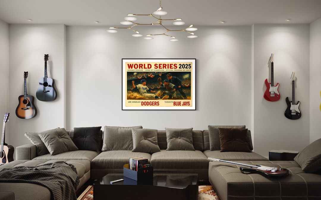 World Series 2025 Poster Printable | Dodgers vs Blue Jays Vintage Program Cover | Dodger Stadium Baseball Wall Art | JPEG Download Digital Download Chris Fabregas Fine Art Photography Wall Art print High-quality fine art photography print 