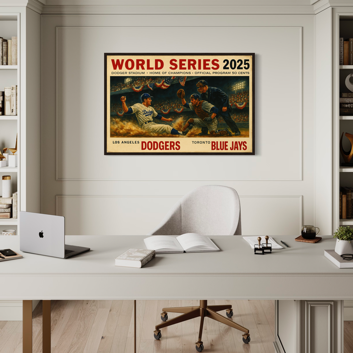 World Series 2025 Poster Printable | Dodgers vs Blue Jays Vintage Program Cover | Dodger Stadium Baseball Wall Art | JPEG Download Digital Download Chris Fabregas Fine Art Photography Wall Art print High-quality fine art photography print 