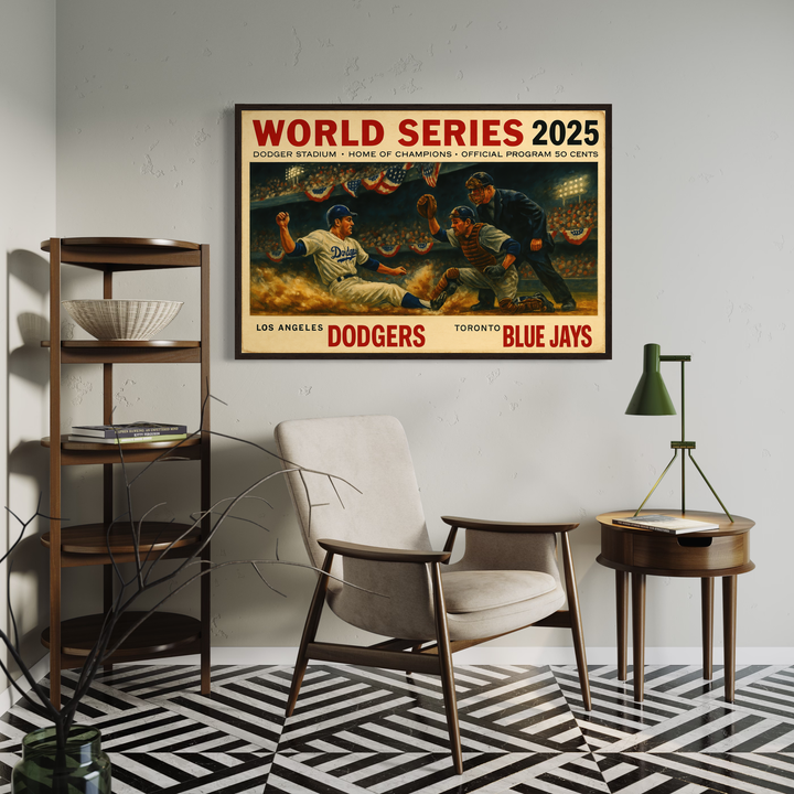 World Series 2025 Poster Printable | Dodgers vs Blue Jays Vintage Program Cover | Dodger Stadium Baseball Wall Art | JPEG Download Digital Download Chris Fabregas Fine Art Photography Wall Art print High-quality fine art photography print 