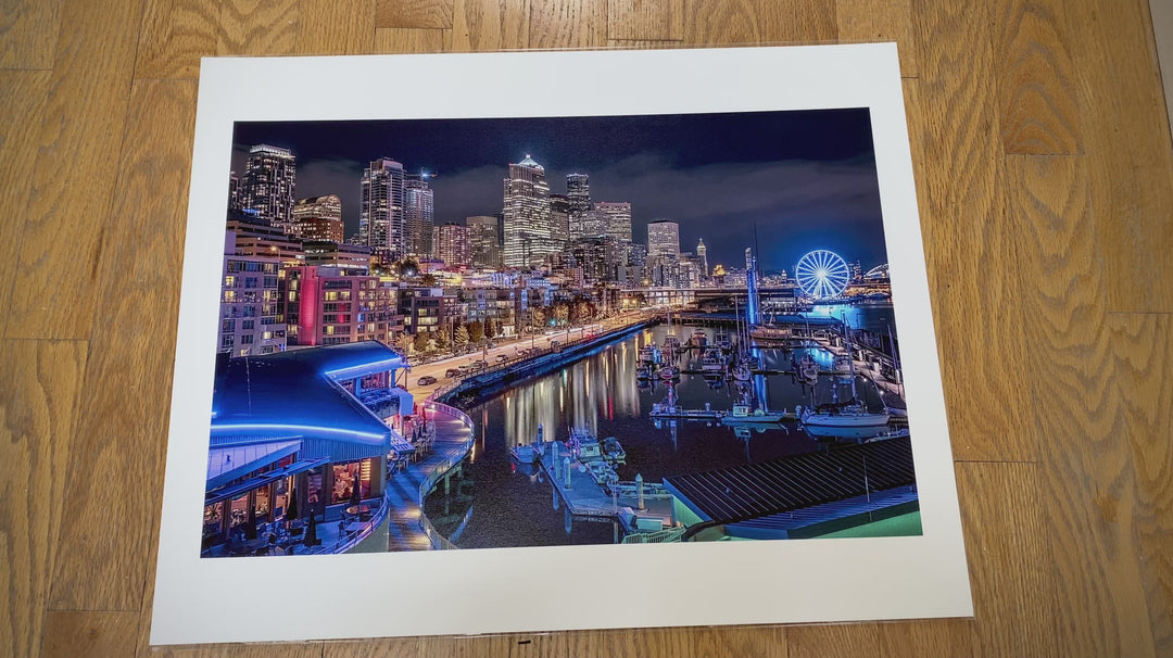 Downtown Seattle Night Photography - Stunning Wall Art Decor