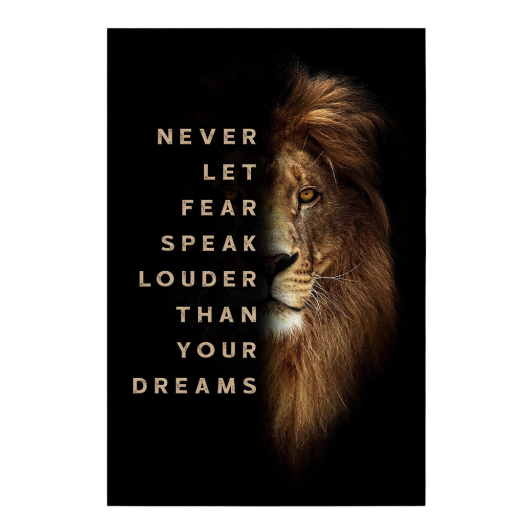 Chris Fabregas Fine Art Photography Motivational Canvas Lion Motivational Canvas - Never Let Fear Speak Louder Than Your Dreams Wall Art print