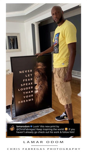 Chris Fabregas Fine Art Photography Motivational Canvas Lion Motivational Canvas - Never Let Fear Speak Louder Than Your Dreams Wall Art print