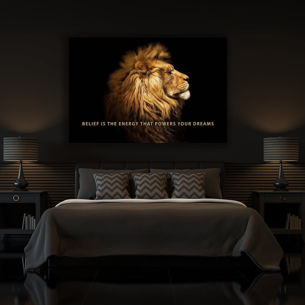 Chris Fabregas Fine Art Photography Motivational Canvas Lion Power Your Dreams Motivational Canvas Wall Art print