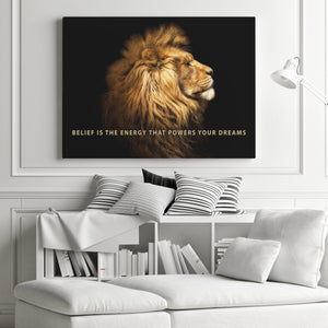 Chris Fabregas Fine Art Photography Motivational Canvas Lion Power Your Dreams Motivational Canvas Wall Art print