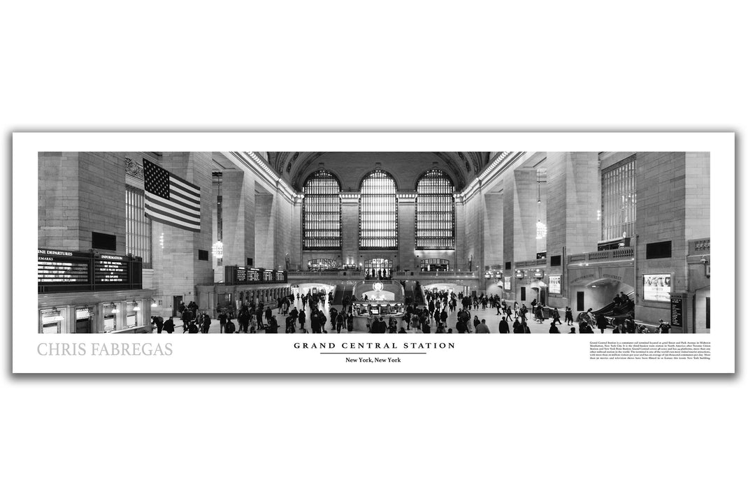 Chris Fabregas Fine Art Photography Panoramic Poster Grand Central Station, Panoramic Wall Art Poster Wall Art print