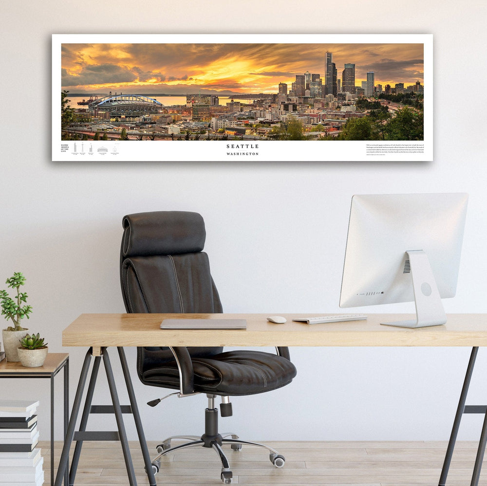 Chris Fabregas Fine Art Photography Panoramic Poster Seattle Skyline Panoramic Print From Beacon Hill Wall Art print