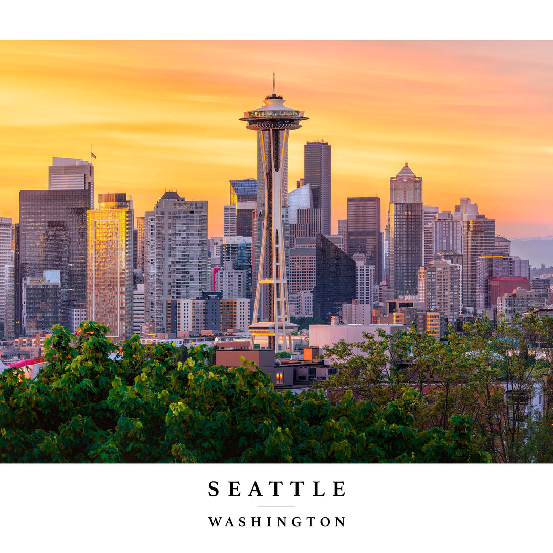 Chris Fabregas Fine Art Photography Panoramic Poster Seattle Skyline Panoramic Print From Kerry Park Updated Skyline Wall Art print