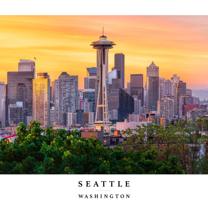 Chris Fabregas Fine Art Photography Panoramic Poster Seattle Skyline Panoramic Print From Kerry Park Updated Skyline Wall Art print