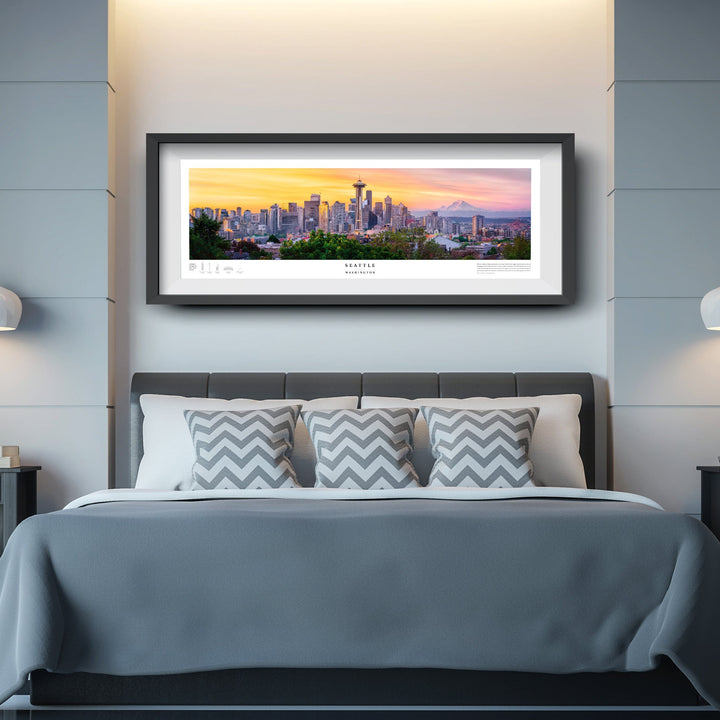 Chris Fabregas Fine Art Photography Panoramic Poster Seattle Skyline Panoramic Print From Kerry Park Updated Skyline Wall Art print