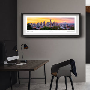 Chris Fabregas Fine Art Photography Panoramic Poster Seattle Skyline Panoramic Print From Kerry Park Updated Skyline Wall Art print