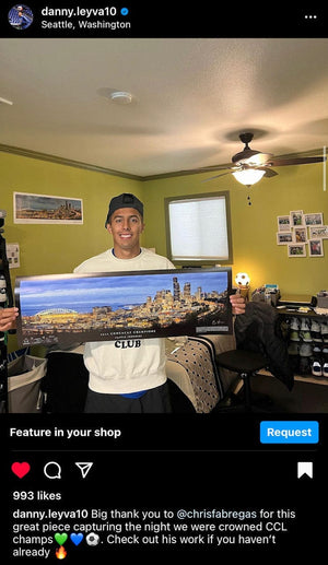 Chris Fabregas Fine Art Photography Panoramic Poster Seattle Sounders CONCACAF Championship Poster Wall Art print