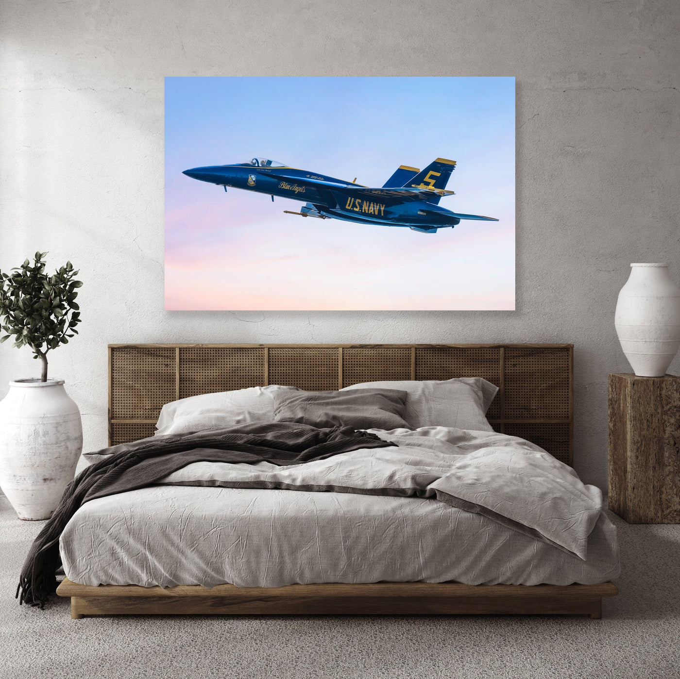 Blue Angels Jet #5 displayed in a styled interior