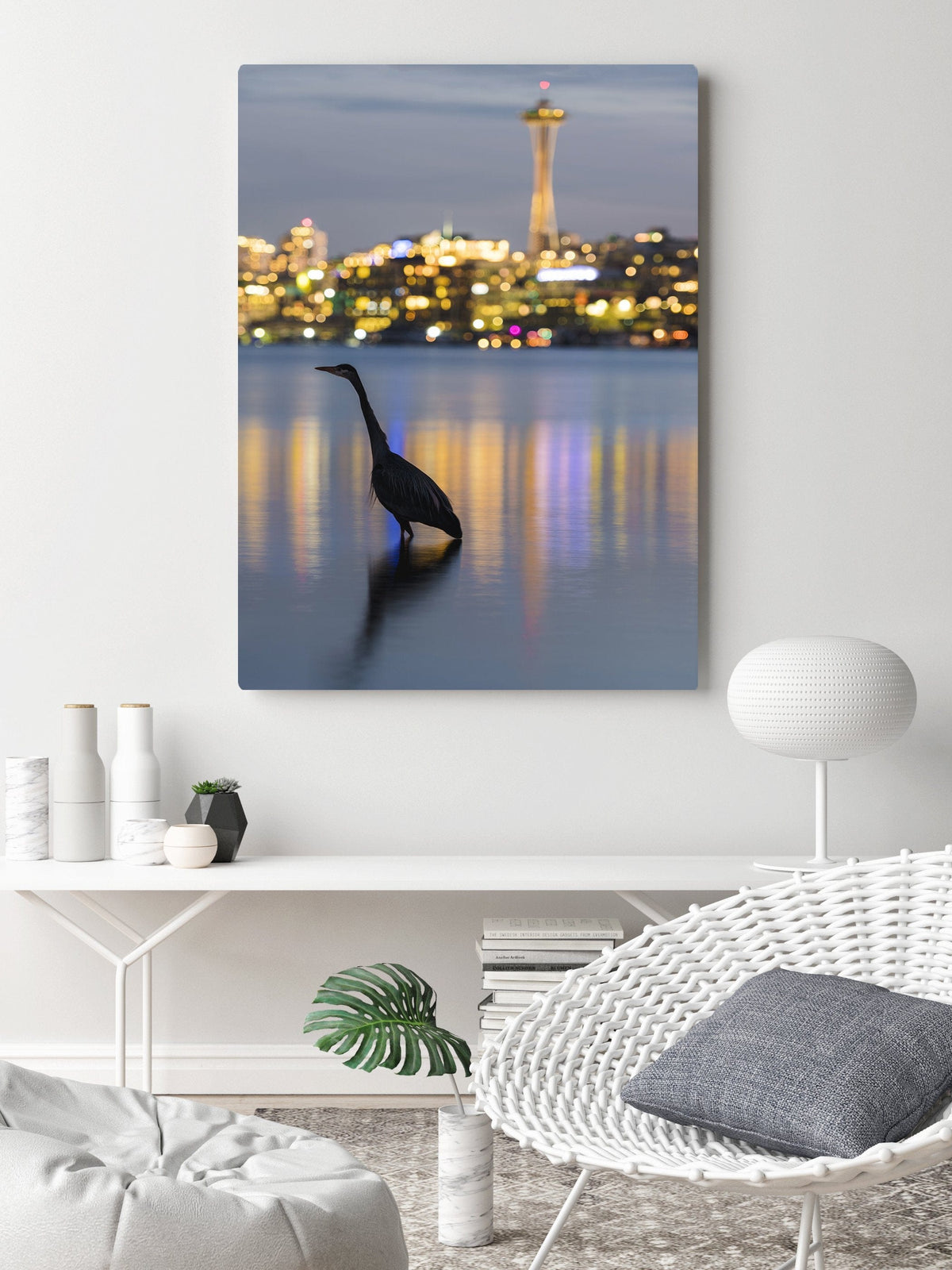 Great Blue Heron Wildlife shown as a Canvas print
