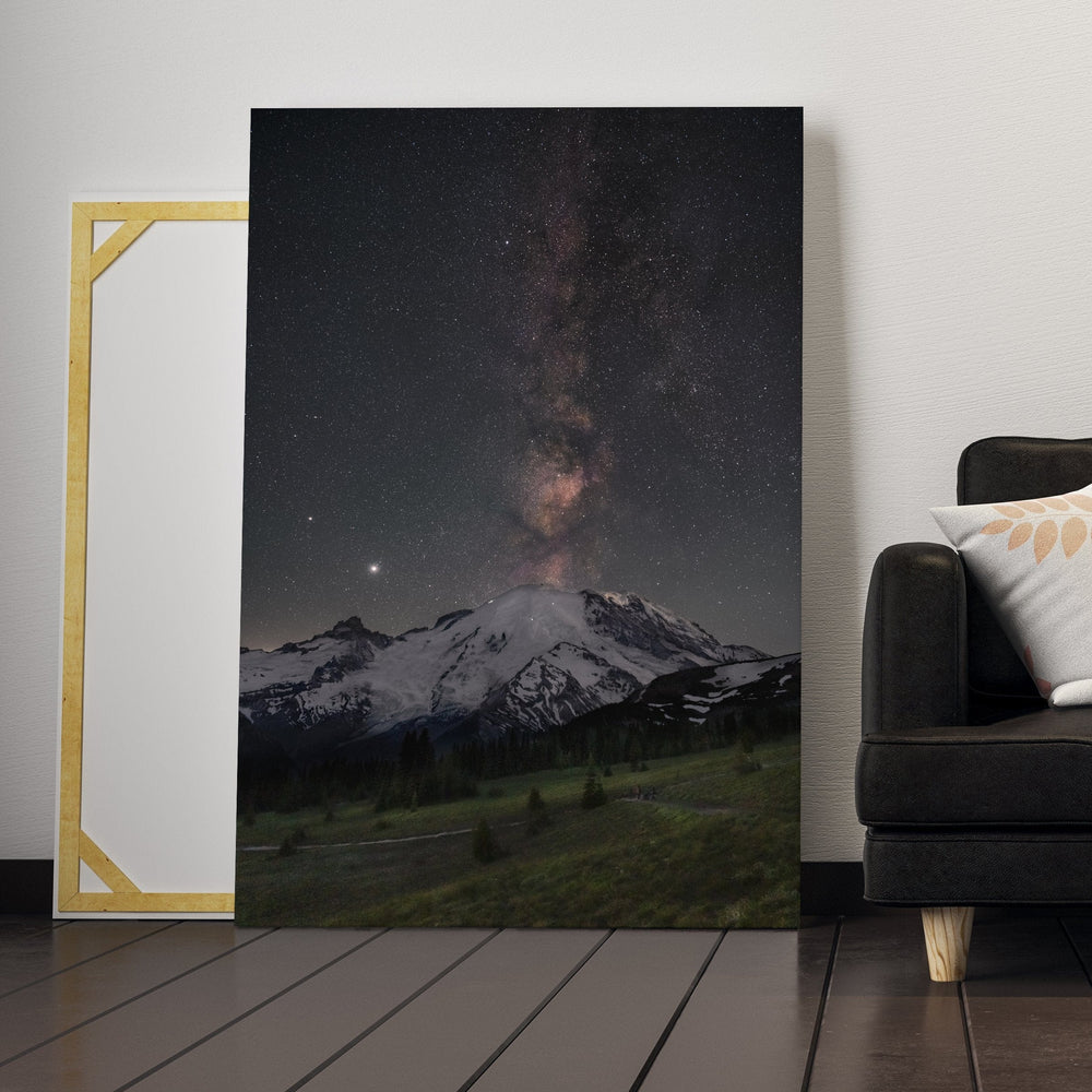 Chris Fabregas Photography Metal, Canvas, Paper Milky Way Eruption Over Mt. Rainier Wall Art print