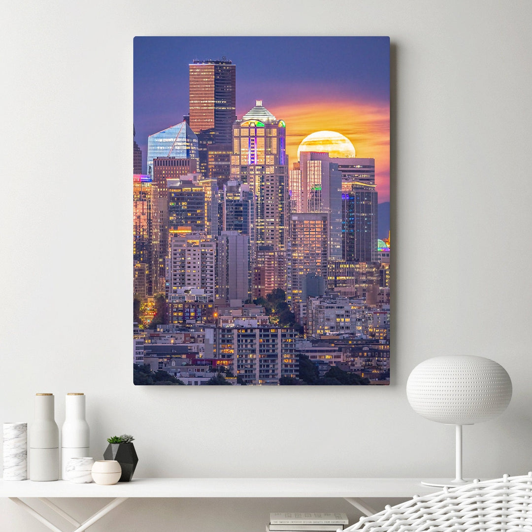 Chris Fabregas Photography Metal, Canvas, Paper SEATTLE SUPER MOON PHOTOGRAPHY Wall Art print