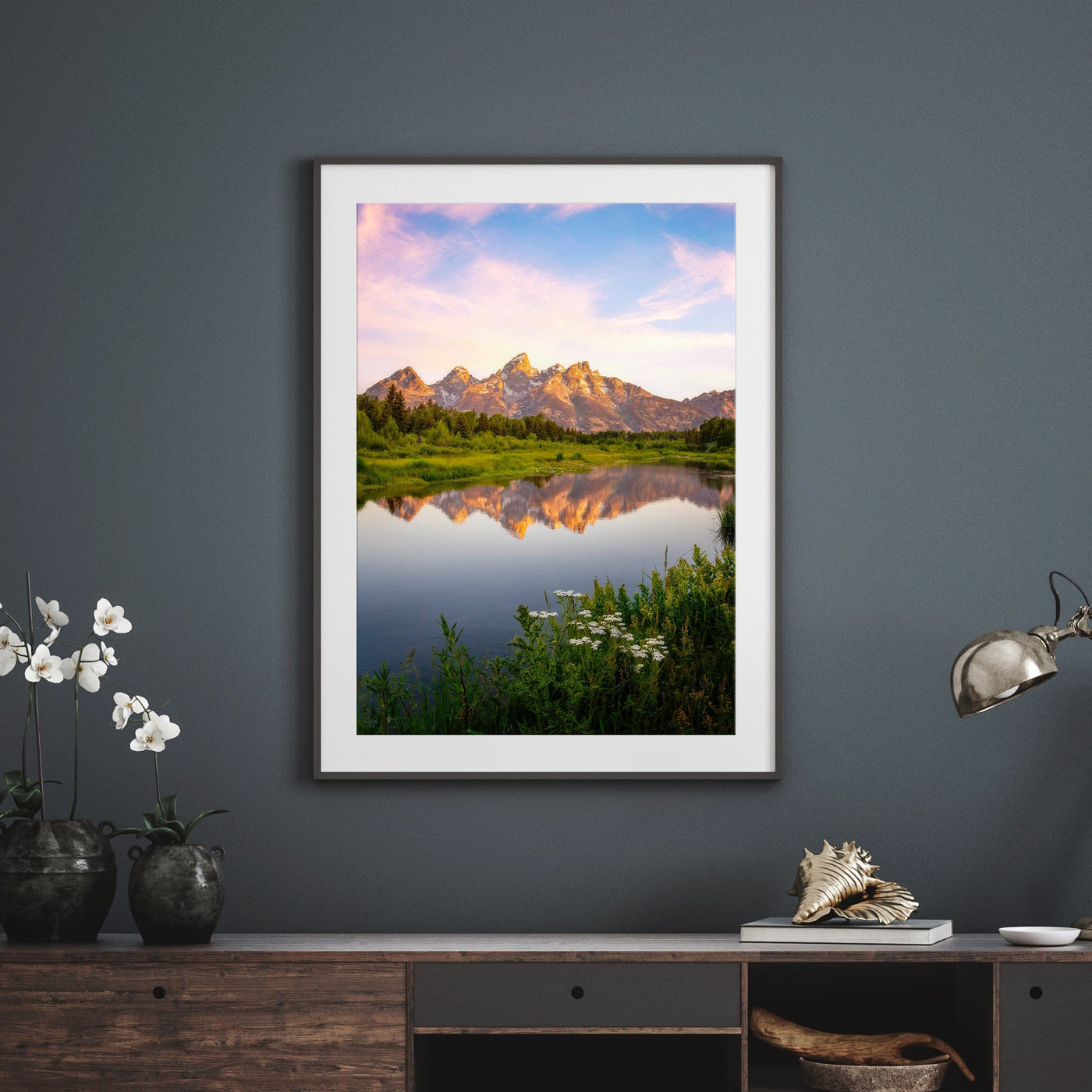 Grand Teton National Park displayed in a styled interior
