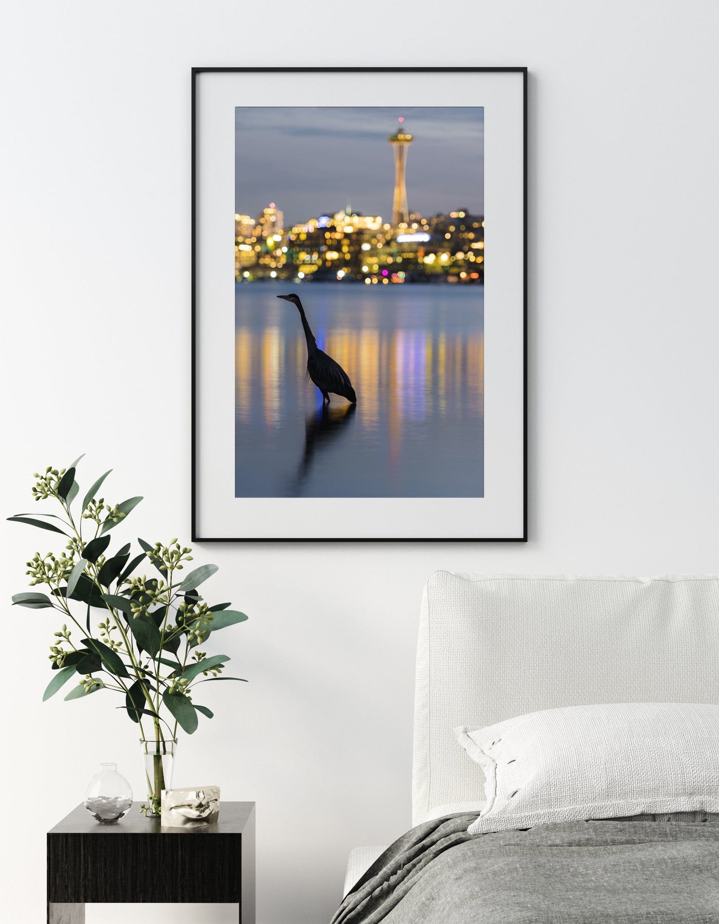 Great Blue Heron Wildlife displayed in a refined interior setting