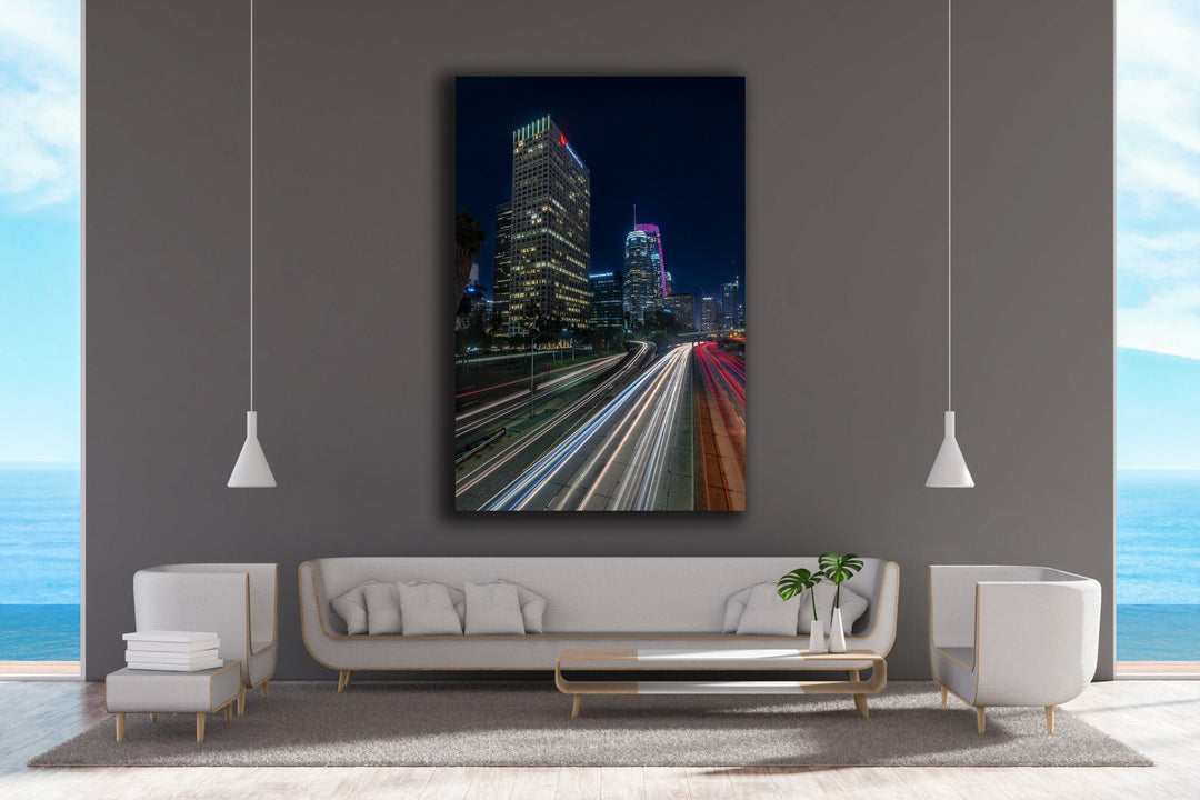 Chris Fabregas Photography Metal, Canvas, Paper Los Angeles At Night, Long Exposure Wall Art Photography Wall Art print