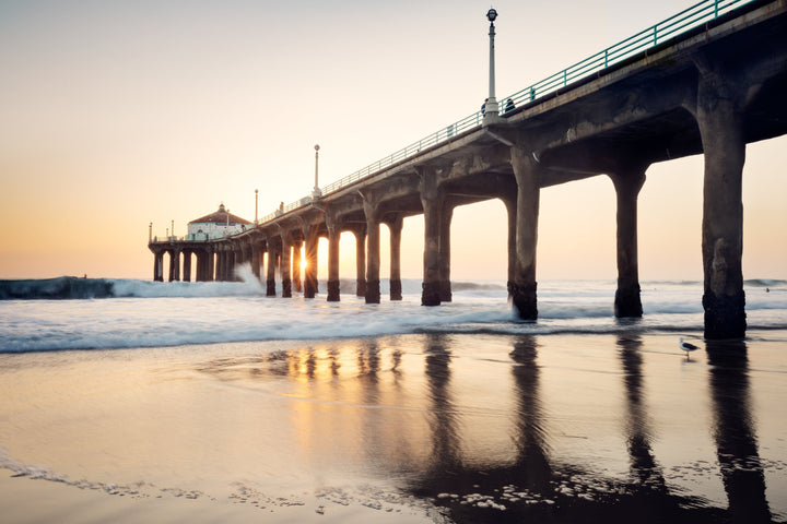 Chris Fabregas Photography Metal, Canvas, Paper Manhattan Beach Pier At Sunset, Wall Art Photography Wall Art print