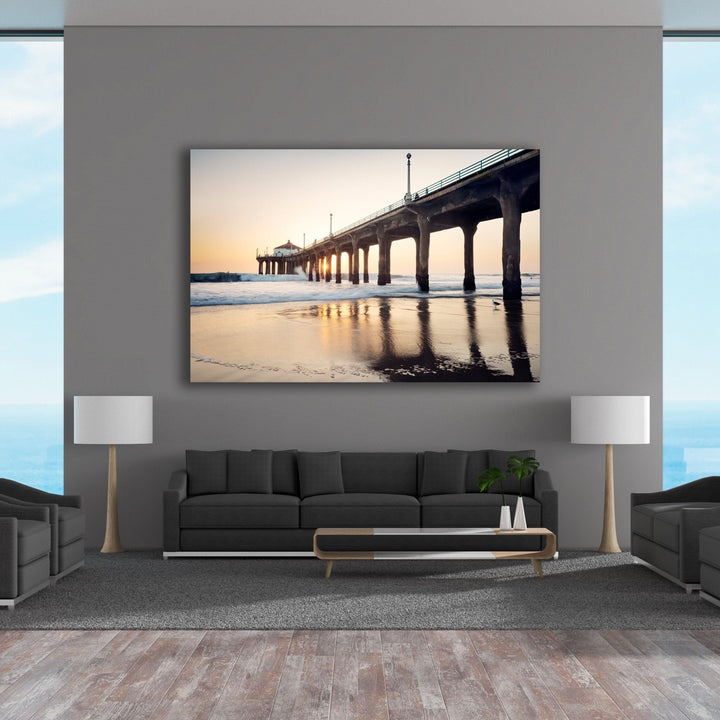 Chris Fabregas Photography Metal, Canvas, Paper Manhattan Beach Pier At Sunset, Wall Art Photography Wall Art print