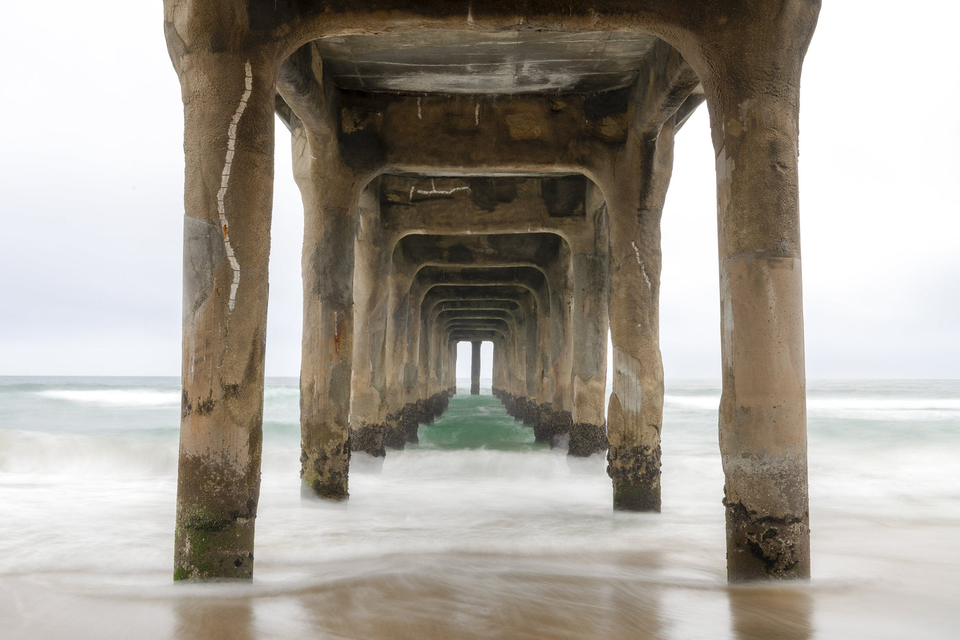 Manhattan Beach Pier California displayed in a styled room interior