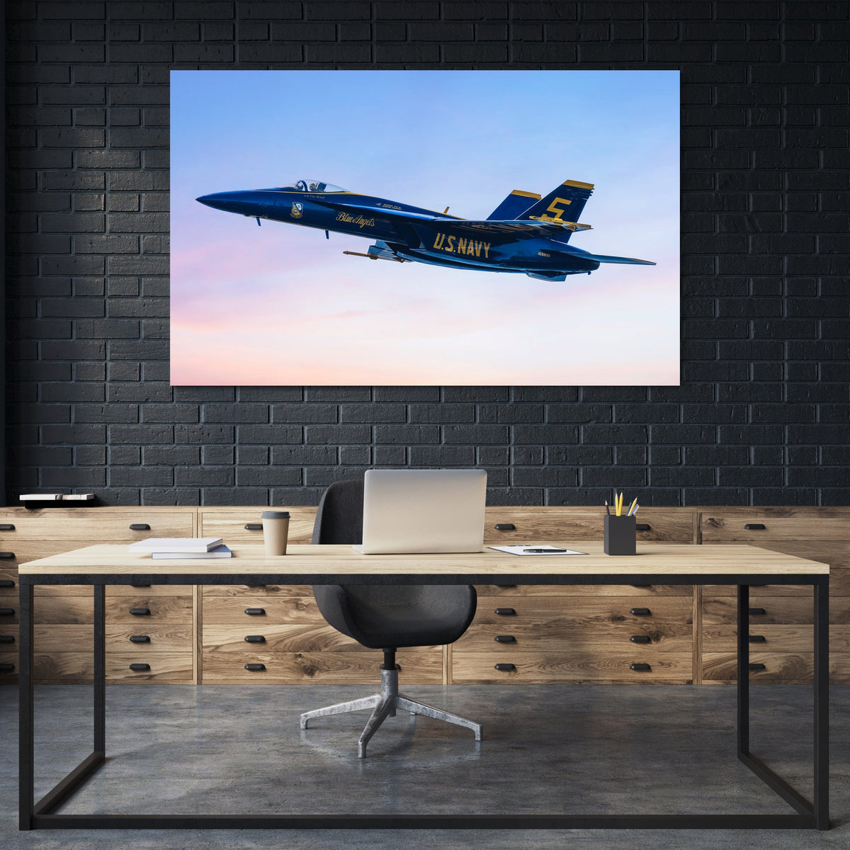 Blue Angels Jet #5 shown as a Metal print