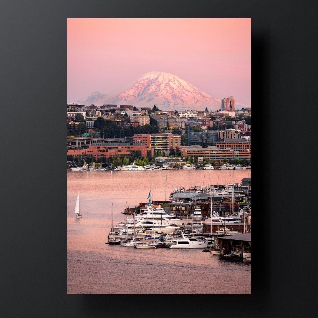 Chris Fabregas Photography Metal, Canvas, Paper Seattle's Lake Union With Mt. Rainier Wall Art print