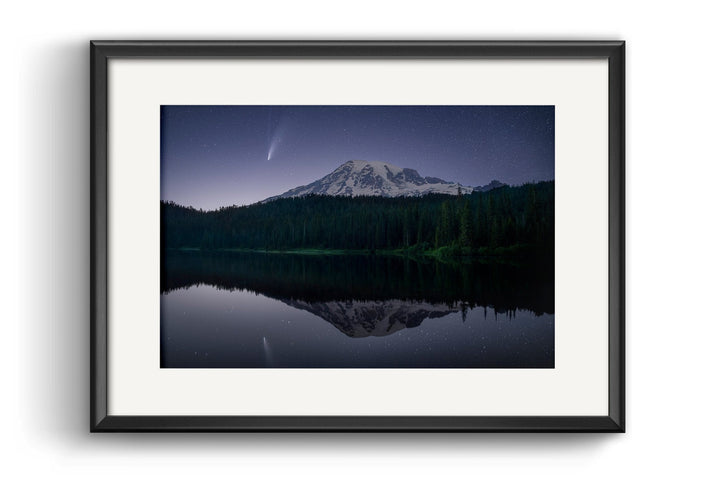 Chris Fabregas Photography Metal, Canvas, Paper NEOWISE Comet Streaking Past Mt. Rainier Wall Art print