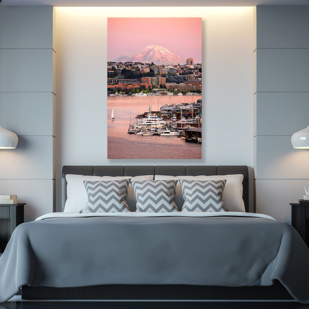 Chris Fabregas Photography Metal, Canvas, Paper Seattle's Lake Union With Mt. Rainier Wall Art print