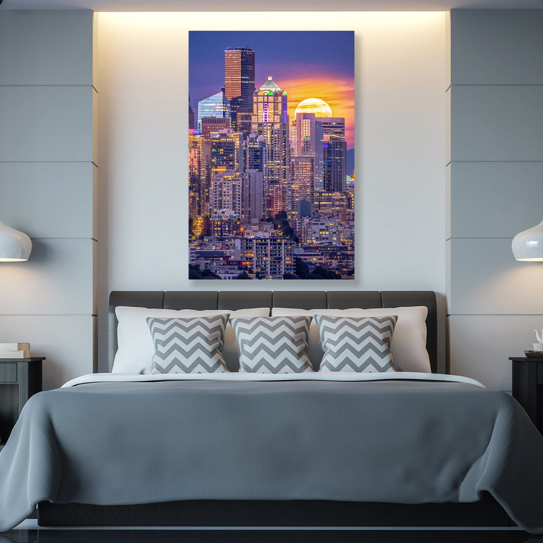 Chris Fabregas Photography Metal, Canvas, Paper SEATTLE SUPER MOON PHOTOGRAPHY Wall Art print