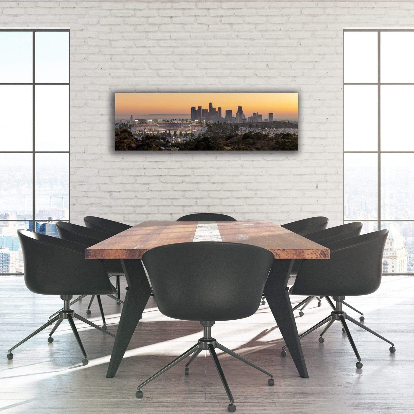 Dodger Stadium 2018 World Series Game 3 Fine Art Print displayed in a styled room interior 2