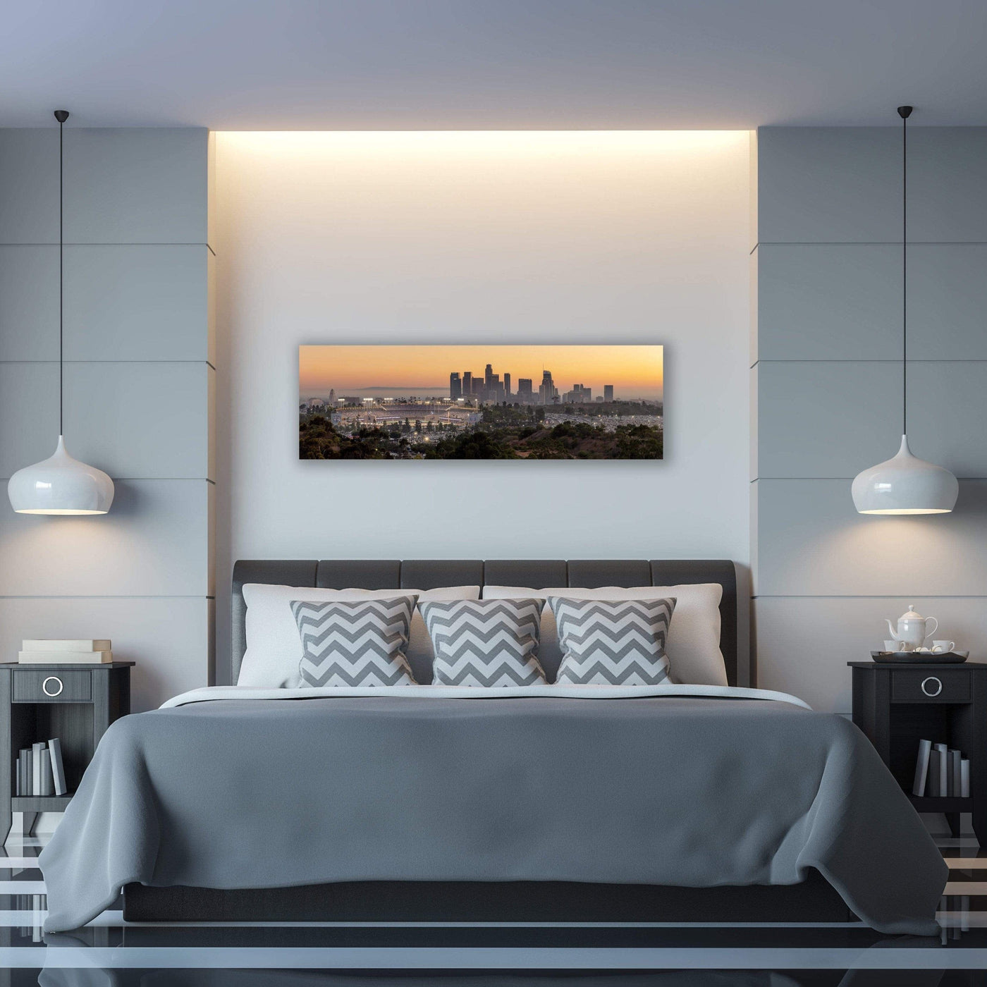 Dodger Stadium 2018 World Series Game 3 Fine Art Print displayed in a styled room interior 4