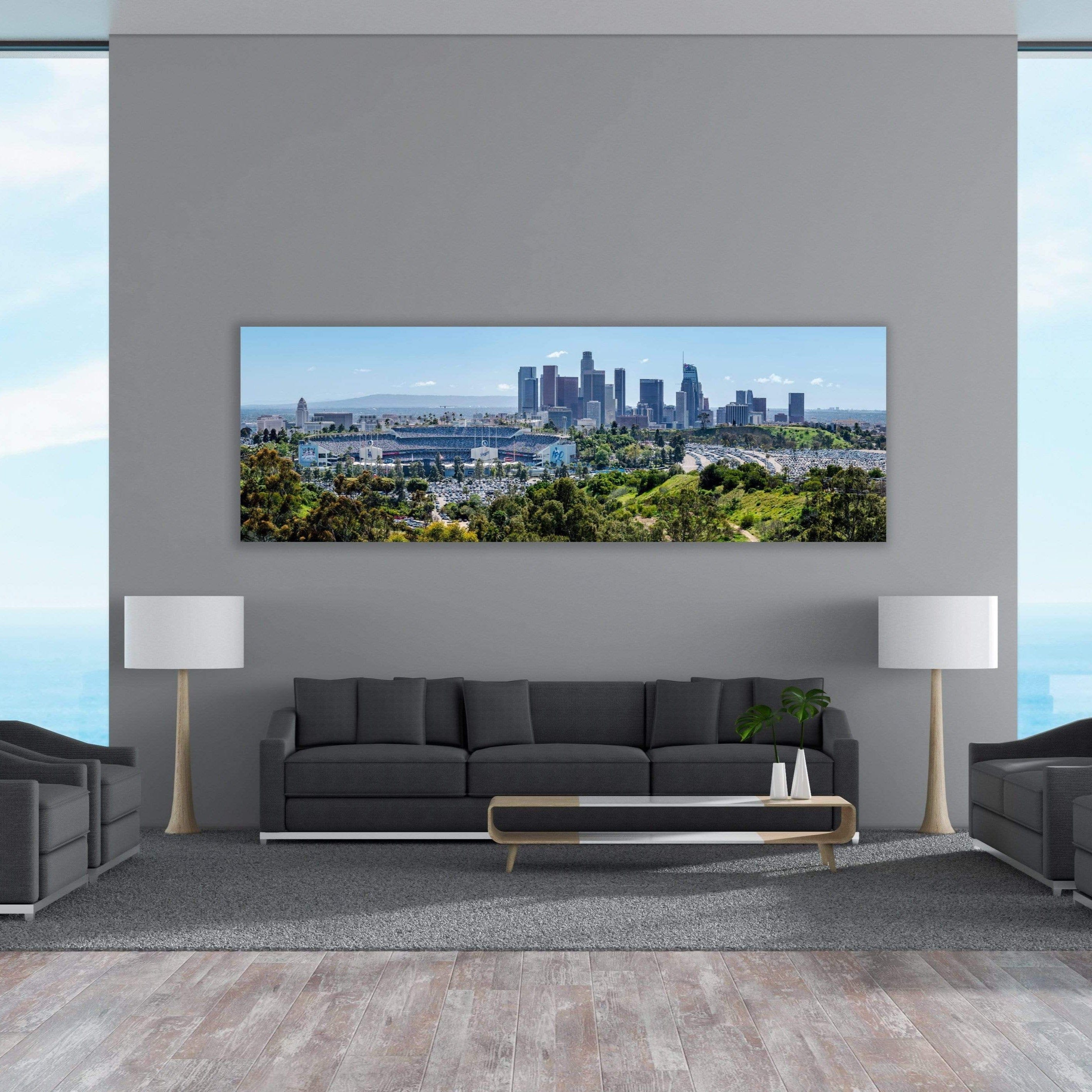 Dodger Stadium Canvas, LA Skyline Printed on Canvas, Los Angeles