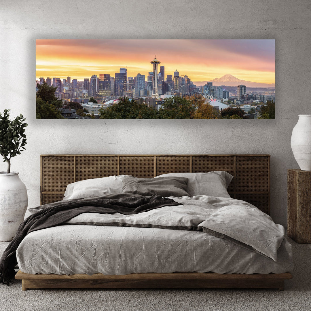 Chris Fabregas Photography Metal Print, Canvas Seattle Skyline Panoramic Print, Limited Edition Wall Art print