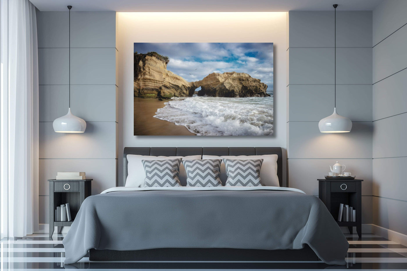 Pearl Street Laguna Beach displayed in a styled room interior