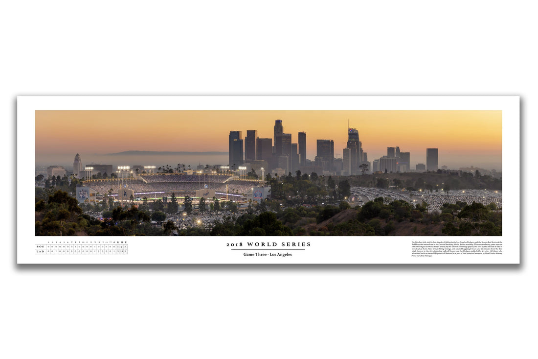 Dodger Stadium 2018 World Series Game 3 Boxscore Poster fine art print preview