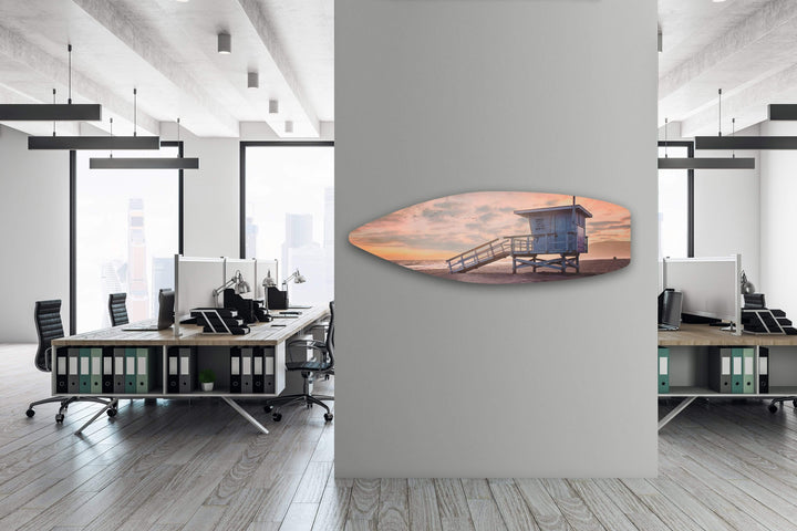 Chris Fabregas Photography Surfboard Malibu, California - Baltic Birch Wood Surfboard Wall Art print